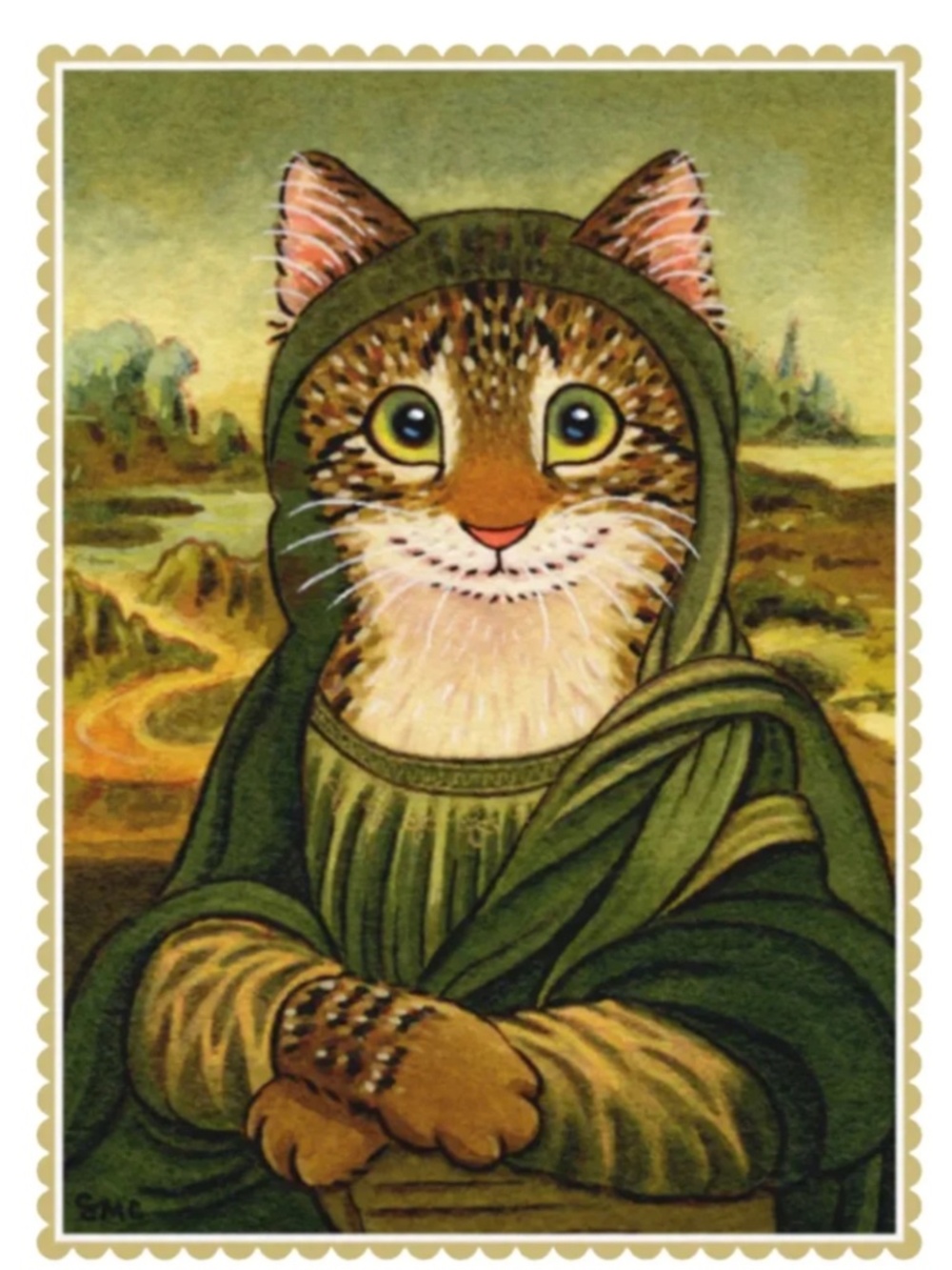Mona Lisa - Cat Art postcard